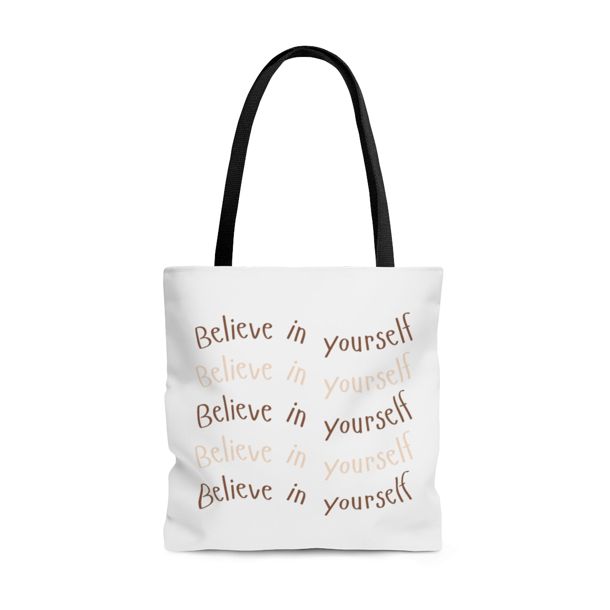 Believe In Yourself Durable Motivational Tote Bag- Inspirational Tote Bag, Laptop Tote Bag, Office Tote Bag, Self-Care Gift Tote Bag, Tote Purse