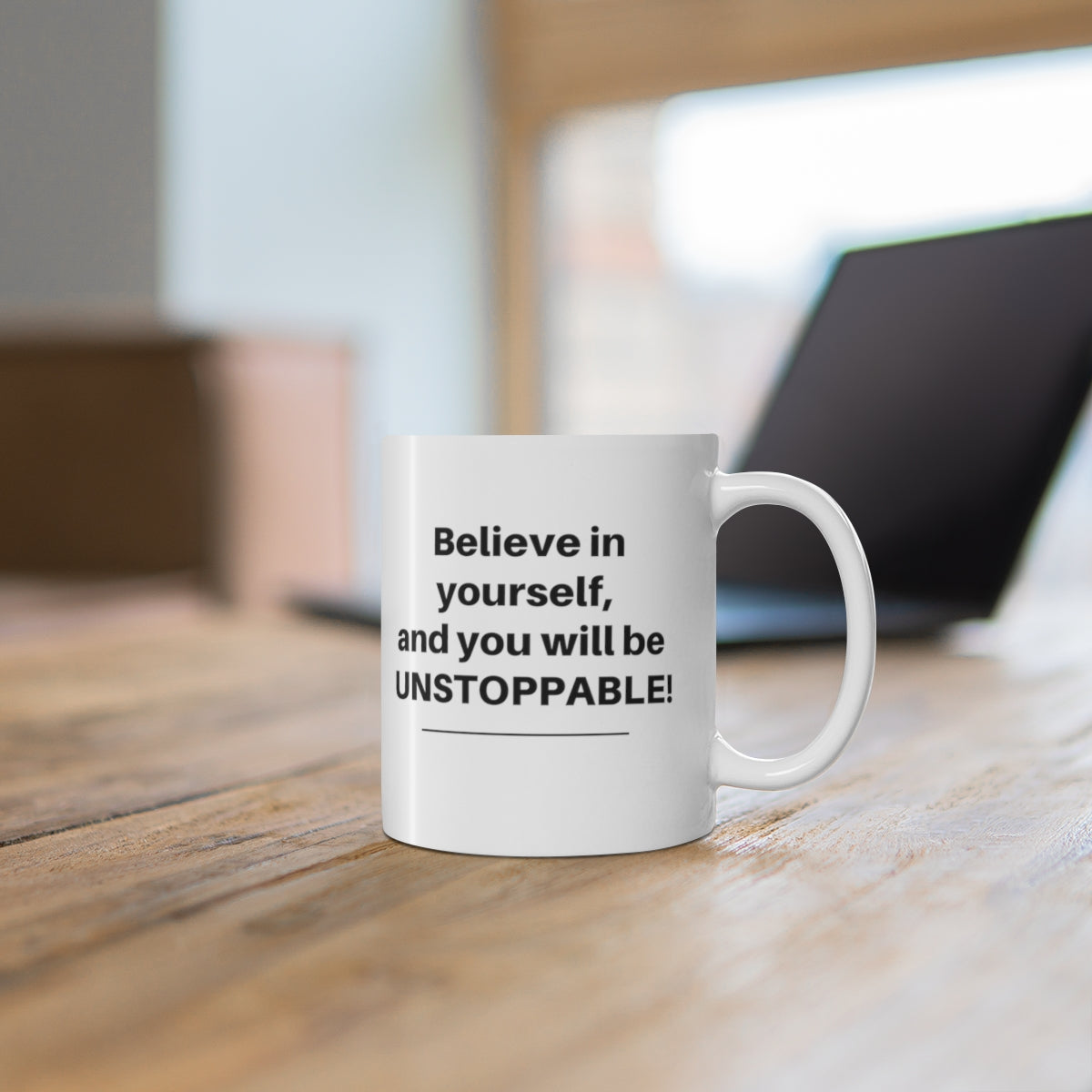 Believe In Yourself Unstoppable Motivational Double Sided White Ceramic Coffee Tea Mug- Thank You Gifts, Motivational Mug, Daily Affirmation Mug, Self Care Gift