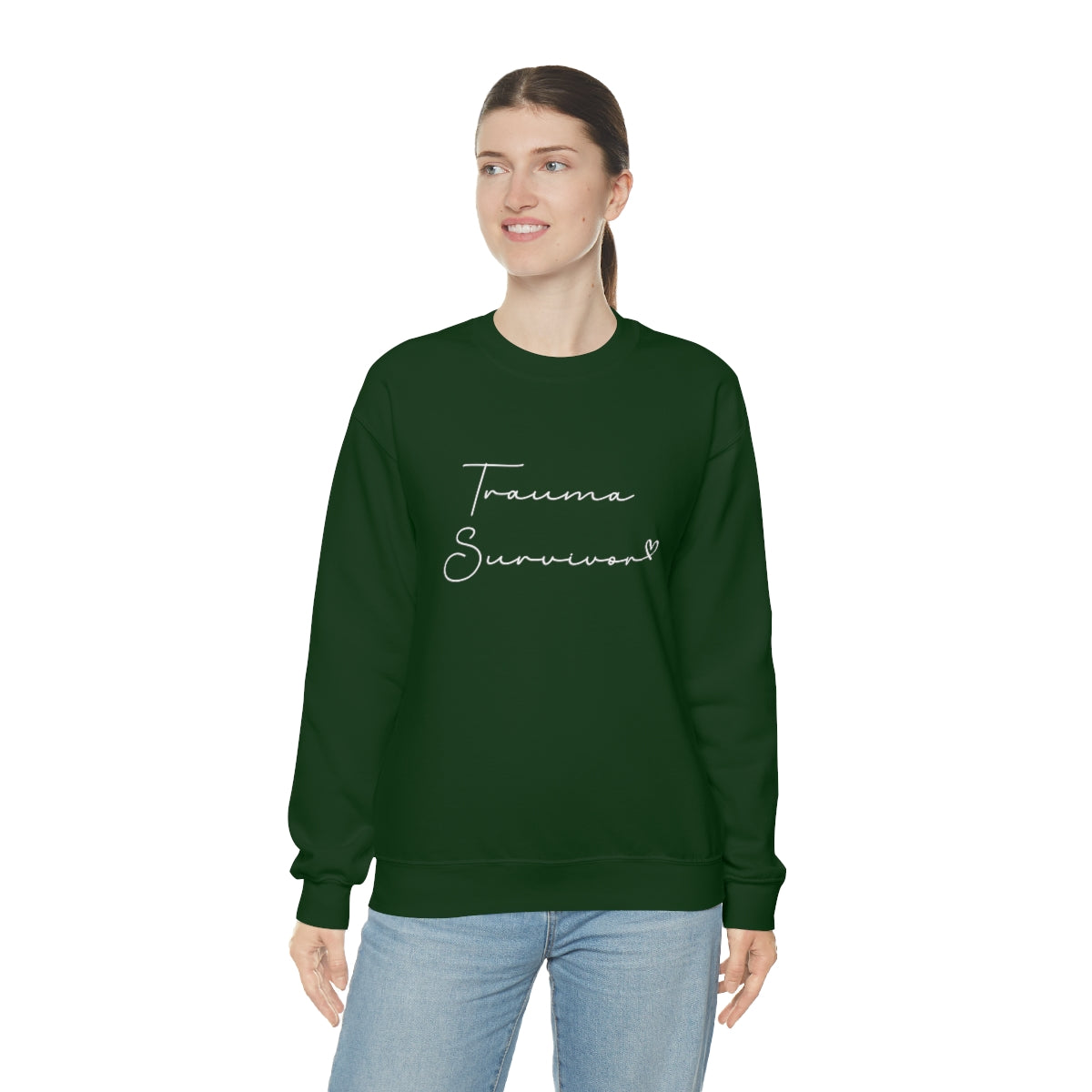 Trauma Survivor Crewneck Sweater Inspirational Sweatshirt, Sweater, Motivational Sweater, Gift For Women, Trauma Recovery