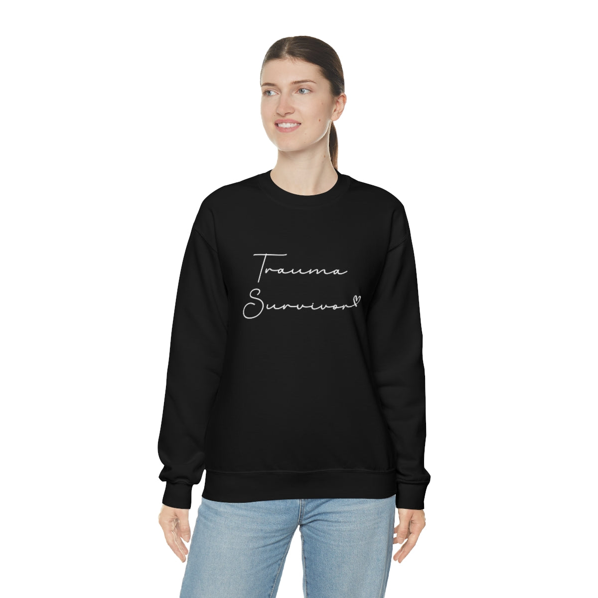 Trauma Survivor Crewneck Sweater Inspirational Sweatshirt, Sweater, Motivational Sweater, Gift For Women, Trauma Recovery