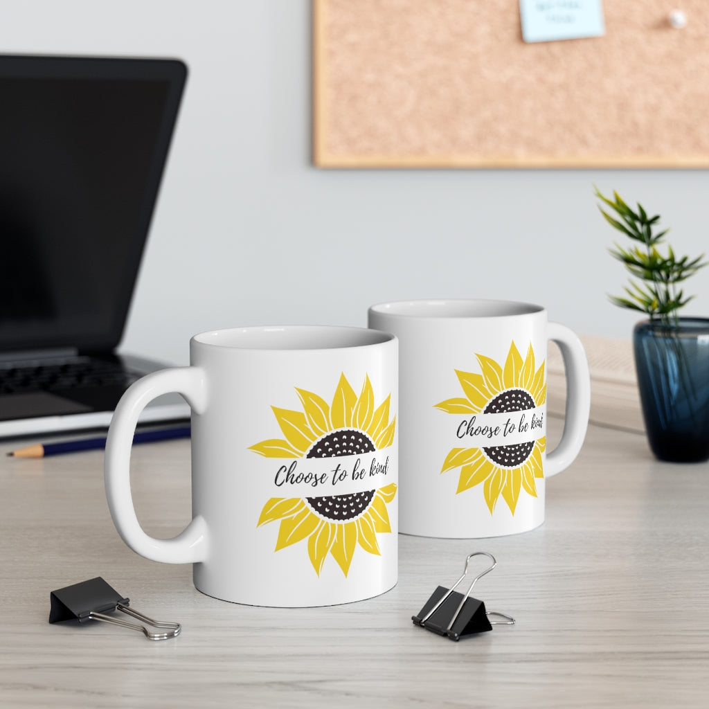 Choose To Be Kind Affirmation Double Sided White Ceramic Coffee Tea Mug- Inspirational Birthday Gift, Motivational Mug, Daily Affirmation Mug, Self Care Gift