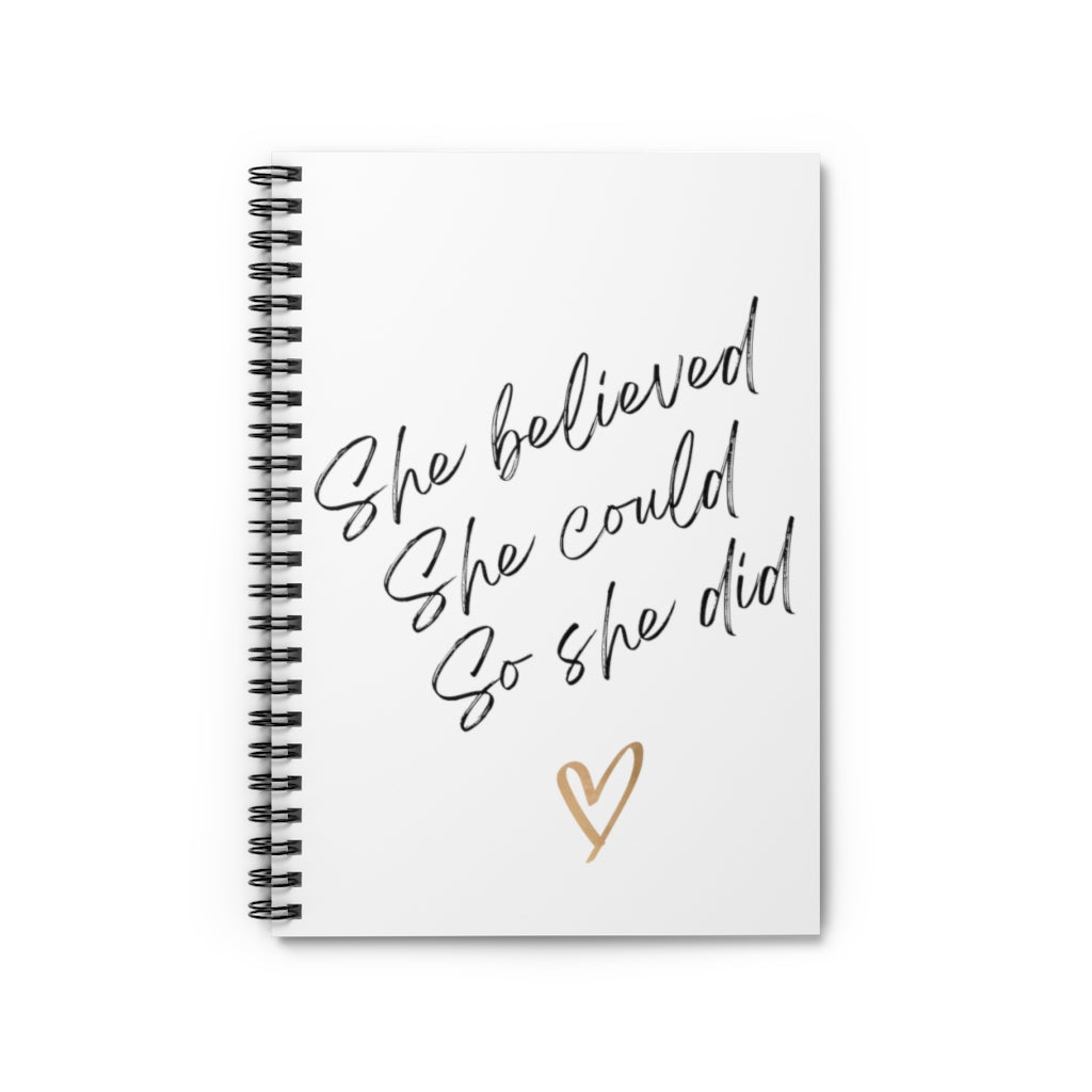 She Believed She Could So She Did Motivational Durable Journal- Motivational Notebook, Inspirational Notebooks, Women’s Inspirational Journal, Daily Motivational Journal