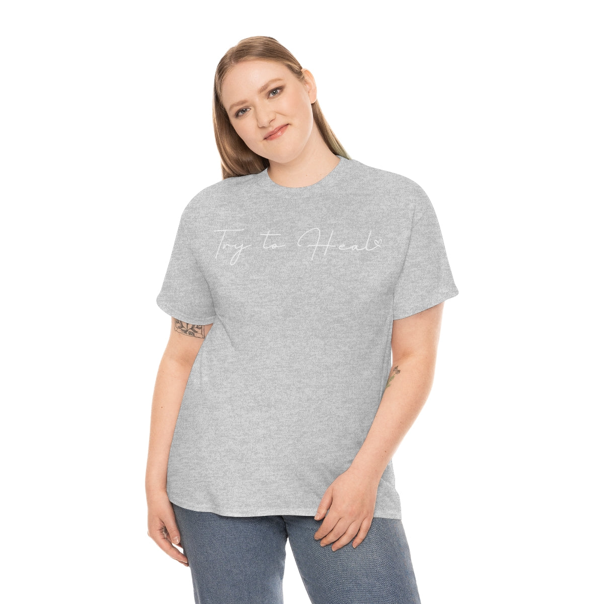 Try to Heal Signature Brand T-Shirt Trauma Survivor T-shirt Graphic 100% Cotton T-shirt- Trauma Recovery, Mental Health T-shirt, Self-Care Gift T-shirt, Black Graphic Tee