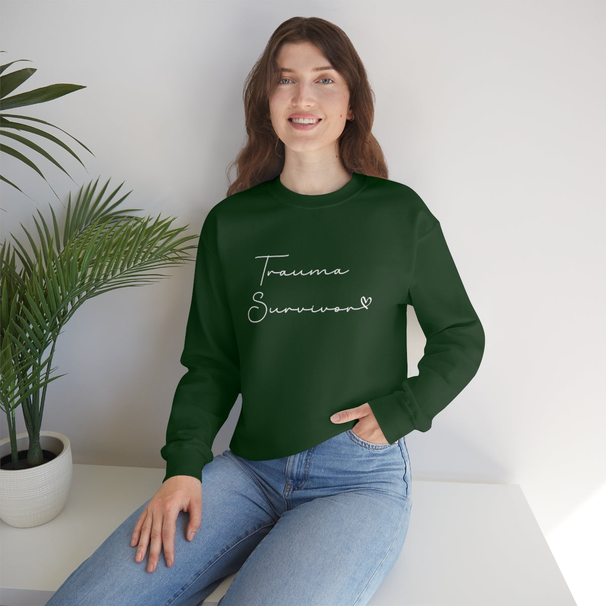 Trauma Survivor Crewneck Sweater Inspirational Sweatshirt, Sweater, Motivational Sweater, Gift For Women, Trauma Recovery