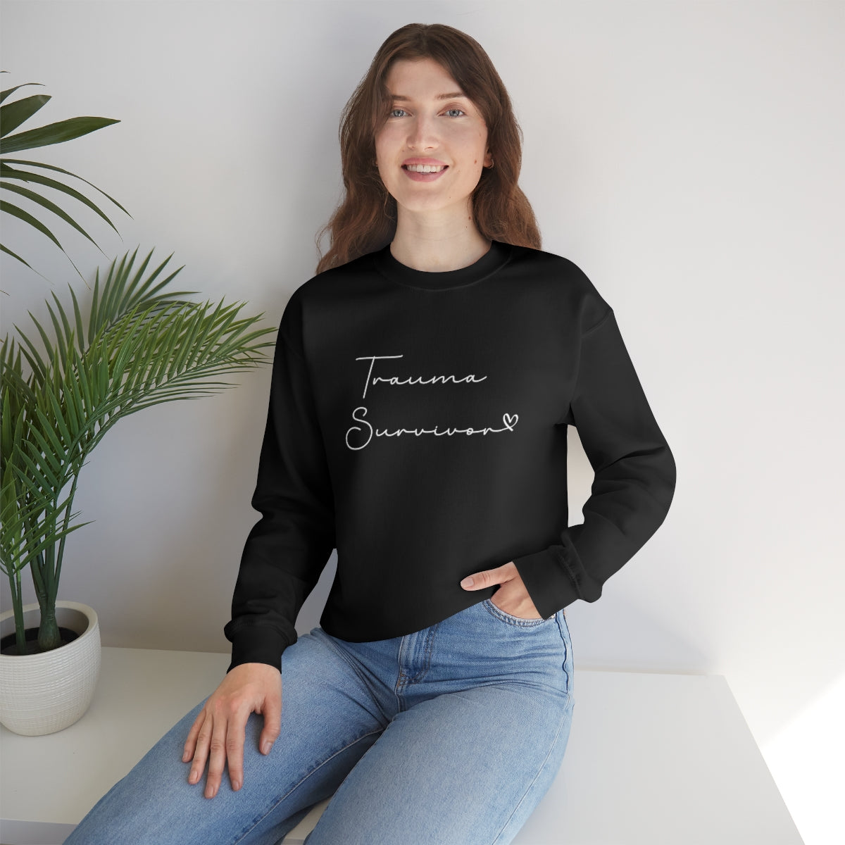 Trauma Survivor Crewneck Sweater Inspirational Sweatshirt, Sweater, Motivational Sweater, Gift For Women, Trauma Recovery