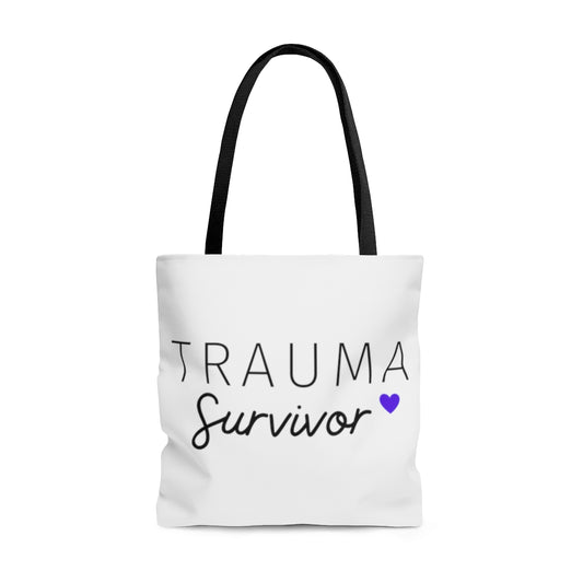 Trauma Survivor Durable Motivational Tote Bag- Inspirational Tote Bag, Laptop Tote Bag, Office Tote Bag, Self-Care Gift Tote Bag, Tote Purse