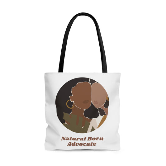 Natural Born Advocate Durable Motivational Tote Bag- Inspirational Tote Bag, Laptop Tote Bag, Office Tote Bag, Self-Care Gift Tote Bag, Tote Purse