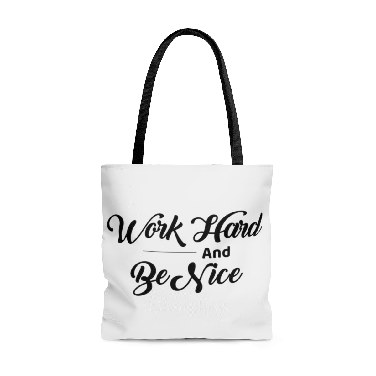 Work Hard and Be Nice Durable Motivational Tote Bag- Inspirational Tote Bag, Laptop Tote Bag, Office Tote Bag, Self-Care Gift Tote Bag, Tote Purse